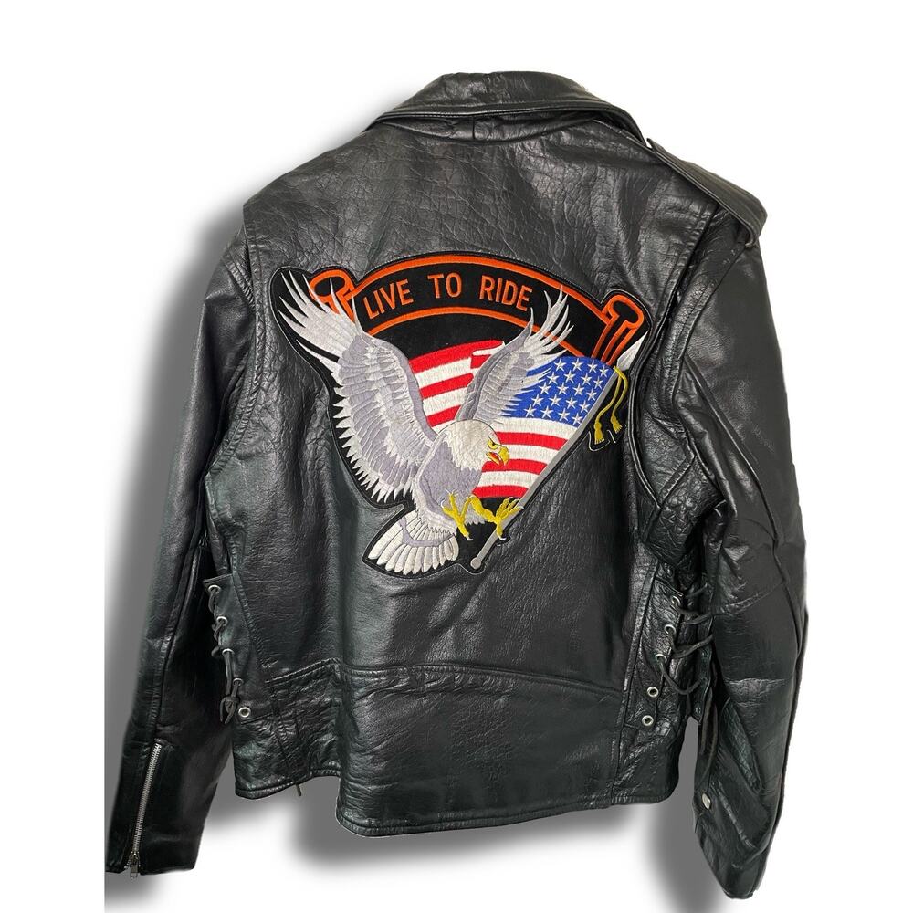 Vintage Genuine Leather Live To Ride Leather Jacket Size 42